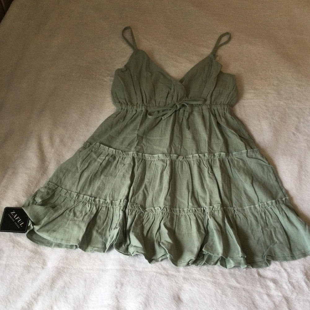 Zaful Drawstring Surplice Cami Mini Dress - Picture 3 of 7